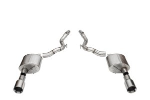 Ford Mustang Performance Exhaust - Dual Rear Exit - CORSA Performance - Axle-Back Sport + 4.5in Straight Cut Tips - `24-`25